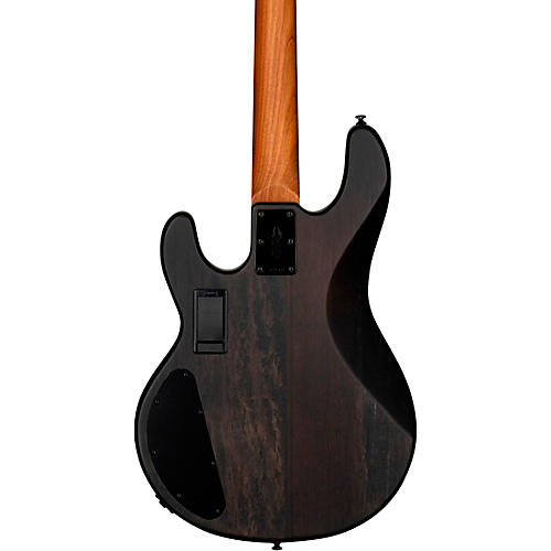 Sterling by Music Man Stingray Ray34HH Burl Top Electric Bass Trans Black Satin - musicians--Friend