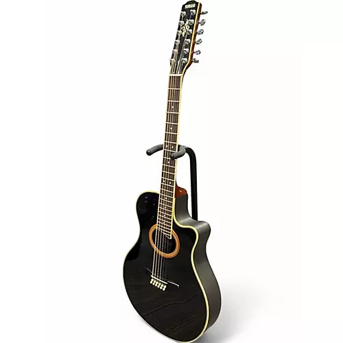 Used Yamaha APX-9-12 Black 12 String Acoustic Electric Guitar Black - musicians--Friend