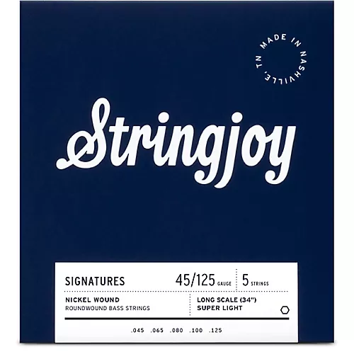 Stringjoy Signatures 5 String Long Scale Nickel Wound Bass Guitar Strings 45 - 130 - musicians--Friend