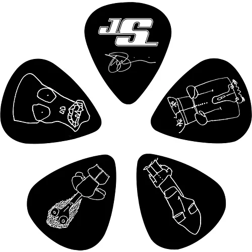 D'Addario Joe Satriani Signature Guitar Picks 10-Pack Black Medium - musicians--Friend