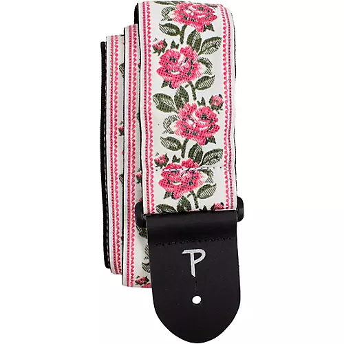 Perri's Pretty in Pink Roses Jacquard Guitar Strap Pink 2.5 in. - musicians--Friend