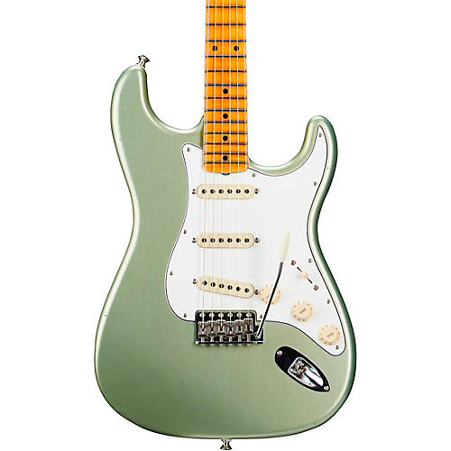 Fender Custom Shop Postmodern Stratocaster Journeyman Relic Electric Guitar With Closet Classic Hardware & Maple Fingerboard Faded Aged Sage Green Metallic - musicians--Friend