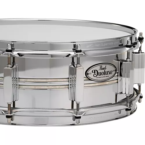 Pearl DuoLuxe Inlaid Snare 14 x 6.5 in. Chrome/Brass - musicians--Friend