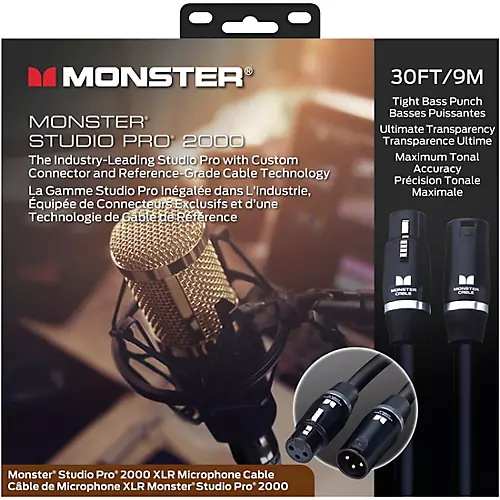 Monster Cable Prolink Studio Pro 2000 Microphone Cable 30 ft. Black - musicians--Friend
