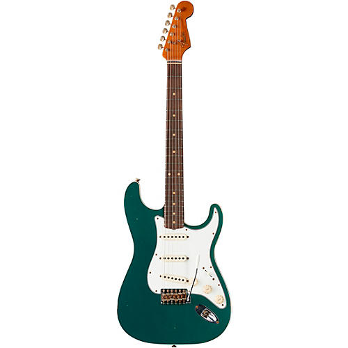 Fender Custom Shop Limited-Edition Double-Bound Stratocaster Journeyman Relic Electric Guitar Aged Sherwood Green Metallic - musicians--Friend