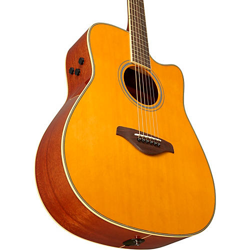Yamaha FGC-TA TransAcoustic Dreadnought Cutaway Acoustic-Electric Guitar Black - musicians--Friend