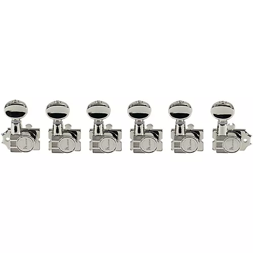 Kluson 6-In-Line Revolution Series H-Mount Tuning Machines With Staggered Posts Nickel - musicians--Friend