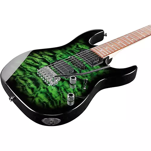 Ibanez GRX70QA GIO RX Series Electric Guitar Transparent Green Burst - musicians--Friend