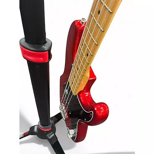 Used 2003 Fender American Precision Bass Chrome Red Electric Bass Guitar Chrome Red - musicians--Friend