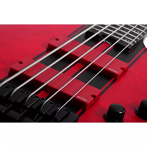 Schecter Guitar Research C-5 GT 5-String Electric Bass Guitar Satin Trans Red - musicians--Friend