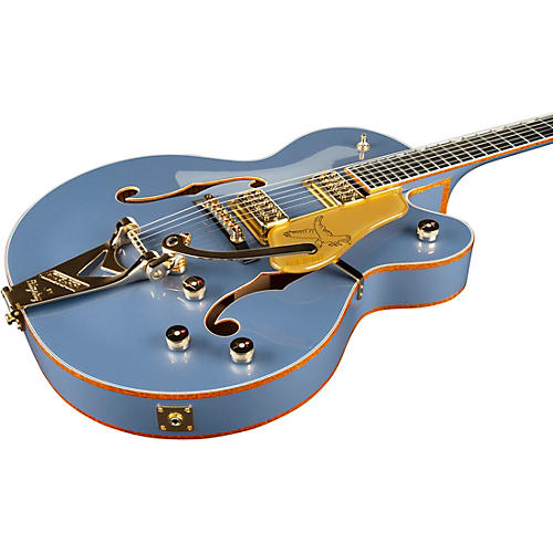 Gretsch Guitars Falcon Hollow Body with String-Thru Bigsby Electric Guitar Cerulean Smoke - musicians--Friend