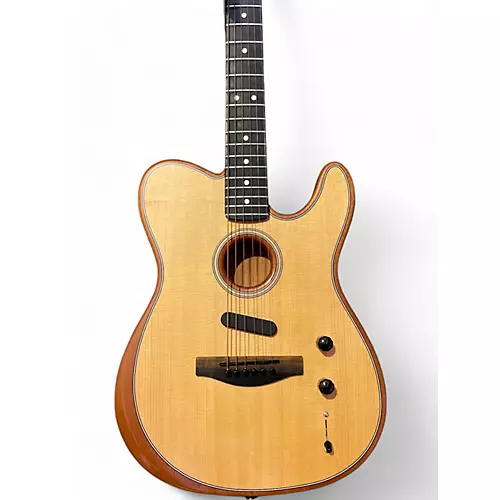 Used Fender American Acoustasonic Telecaster Natural Acoustic Electric Guitar Natural - musicians--Friend