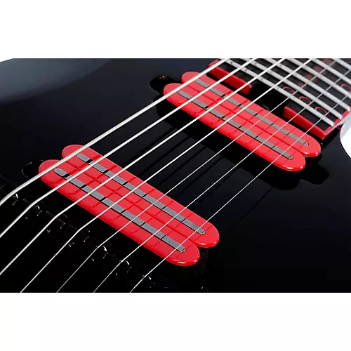 Schecter Guitar Research Sunset-7 Red Dawn Electric Guitar Gloss Black - musicians--Friend