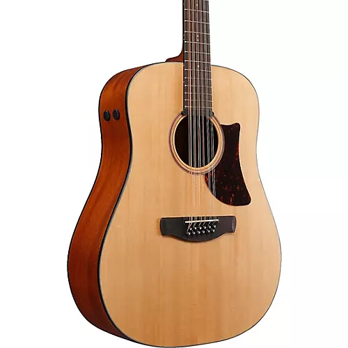 Ibanez AAD1012E Advanced 12-String Sitka Spruce-Okoume Dreadnought Acoustic-Electric Guitar Natural - musicians--Friend