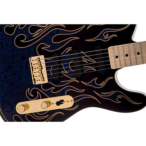Fender Artist Series James Burton Telecaster Electric Guitar Blue Paisley Flames - musicians--Friend