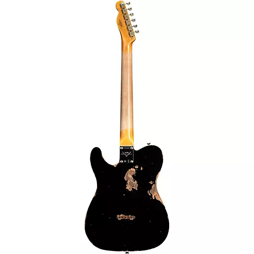 Fender Custom Shop 1960 Telecaster Custom Heavy Relic Electric Guitar Aged Black - musicians--Friend