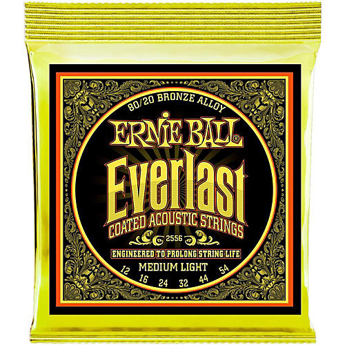 Ernie Ball 2556 Everlast 80/20 Bronze Medium Light Acoustic Guitar Strings - musicians--Friend