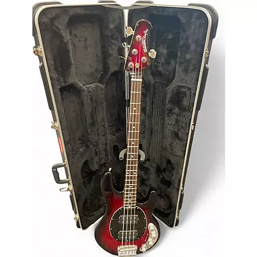 Used Ernie Ball Music Man Stingray HH 4 String Black Cherry Electric Bass Guitar Black Cherry - musicians--Friend