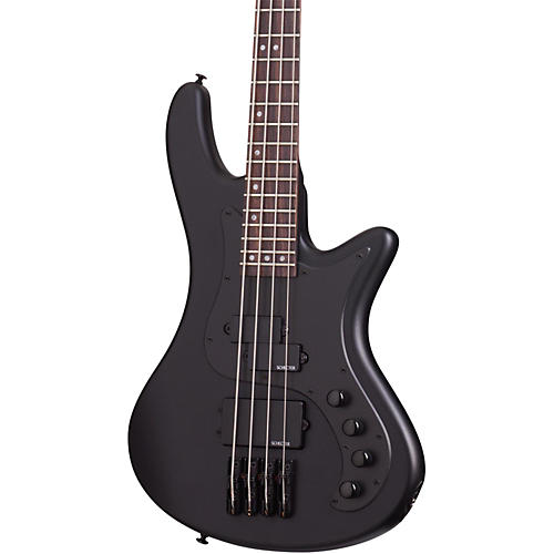 Schecter Guitar Research Stiletto Stealth-4 Electric Bass Guitar Satin Black - musicians--Friend