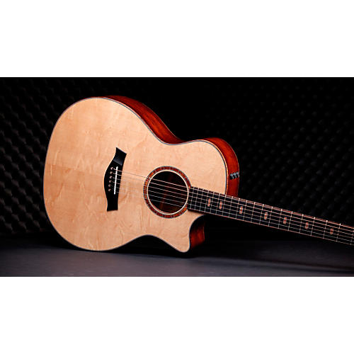 Taylor Custom Bearclaw Sitka Spruce-Tiger Myrtle Grand Auditorium Acoustic-Electric Guitar Natural - musicians--Friend