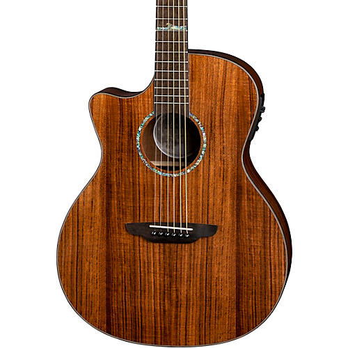 Luna High Tide Koa Left-Handed Grand Concert Acoustic/Electric Guitar Satin Natural - musicians--Friend