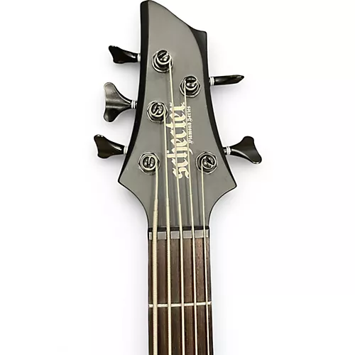 Used Schecter Guitar Research STILETTO-5 STEALTH PRO Satin Black Electric Bass Guitar Satin Black - musicians--Friend