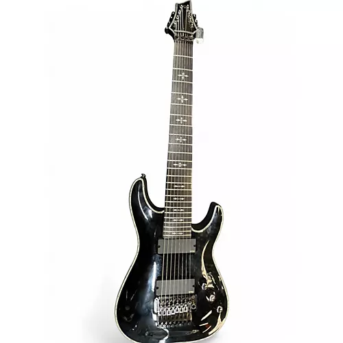 Used Schecter Guitar Research Hellraiser C8 8 Floyd Rose BLACK Solid Body Electric Guitar BLACK - musicians--Friend
