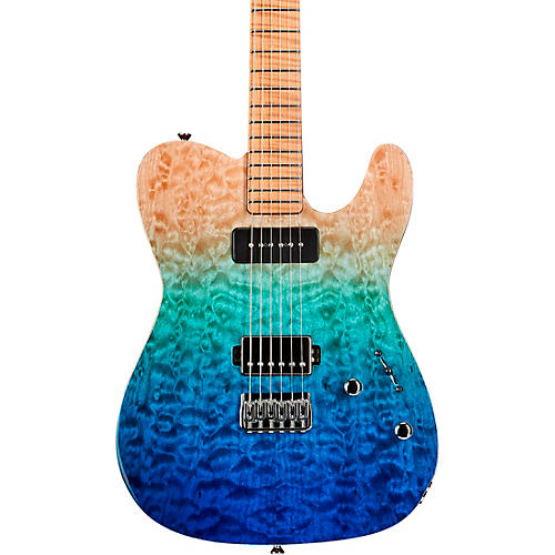 LsL Instruments Bad Bone 290 Deluxe Laguna Gradient Electric Guitar Laguna Blue - musicians--Friend