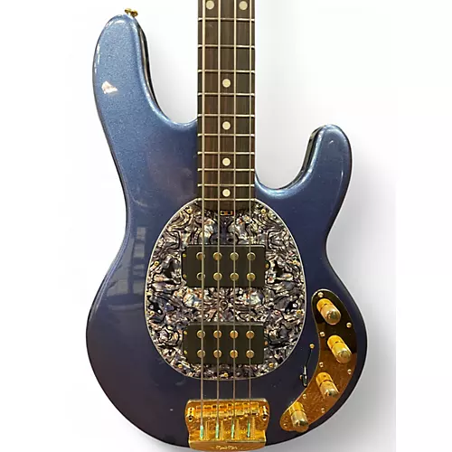 Used 2014 Ernie Ball Music Man StingRay HH Limited All-Rosewood Neck Metallic Pace Car Blue Electric Bass Guitar Metallic Pace Car Blue - musicians--Friend