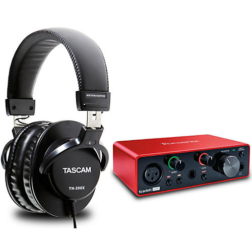 Focusrite Scarlett Solo USB Audio Interface Gen 3 With TASCAM TH-200X Studio Headphones Bundle - musicians--Friend