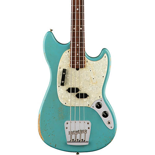 Fender Justin Meldal-Johnsen Road Worn Mustang Electric Bass Black - musicians--Friend