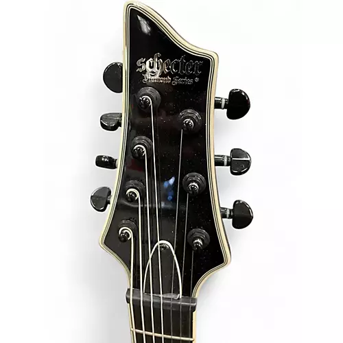 Used Schecter Guitar Research HELLRAISER PT7 Black Solid Body Electric Guitar Black - musicians--Friend