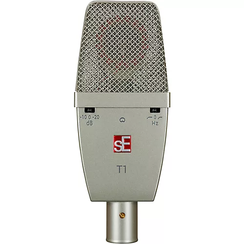 sE Electronics sE T1 Large Diaphragm Condenser Cardioid Microphone w/Mount and Case Titanium - musicians--Friend
