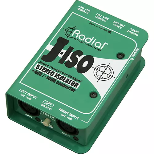 Radial Engineering J-ISO Jensen Transformer Equipped Stereo Isolator +4dB to -10dB Converter - musicians--Friend