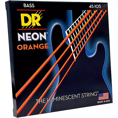 DR Strings NEON Hi-Def Orange Bass SuperStrings Medium 4 String - musicians--Friend