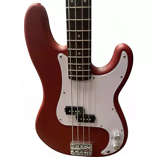 Used Squier Precision Bass Satin Red Electric Bass Guitar Satin Red - musicians--Friend