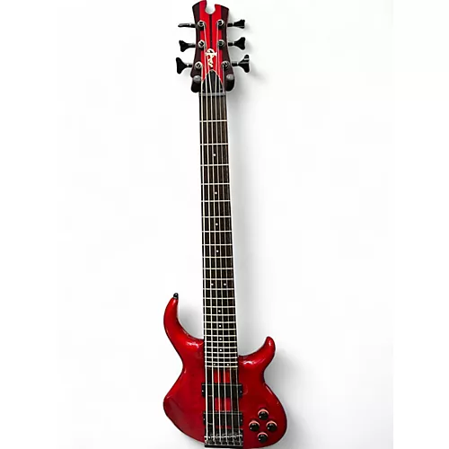 Used Tobias Korean 6 String bass Transparent Red Electric Bass Guitar Transparent Red - musicians--Friend
