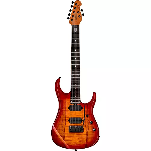 Sterling by Music Man JP157D John Petrucci Signature With DiMarzio Pickups 7-String Electric Guitar Blood Orange Burst - musicians--Friend