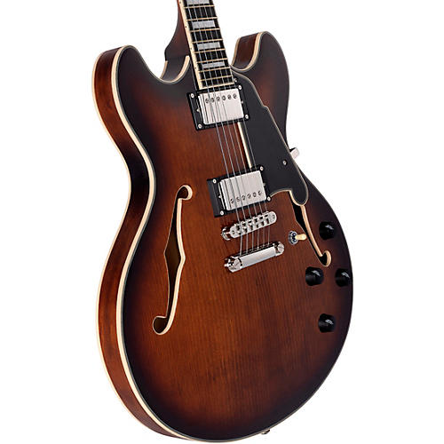 D'Angelico Premier DC Semi-Hollow Electric Guitar Dark Iced Tea Burst - musicians--Friend