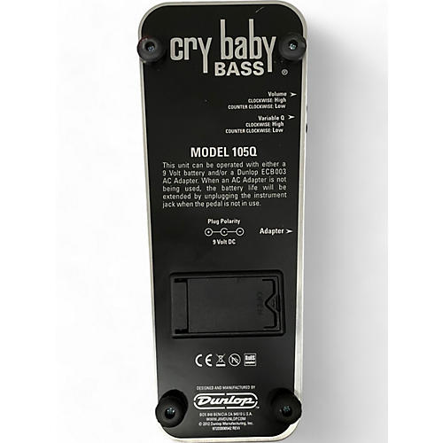 Used Dunlop 105Q Cry Baby Bass Wah Bass Effect Pedal - musicians--Friend