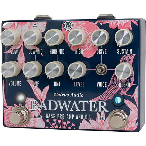 Walrus Audio Badwater Bass Pre-Amp D.I. Pedal Floral Series 2024 Blue - musicians--Friend