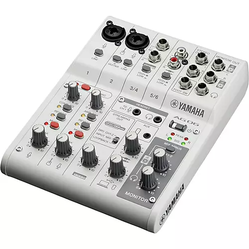Yamaha AG06MK2 6-Channel Mixer/USB Interface for IOS/Mac/PC White - musicians--Friend