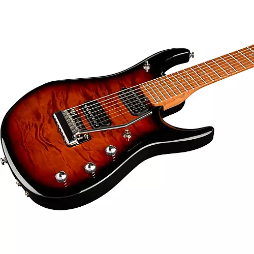 Ernie Ball Music Man JP15 7 7-String Quilted Maple Top Electric Guitar Tiger Eye - musicians--Friend