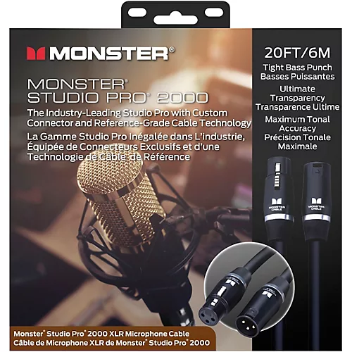 Monster Cable Prolink Studio Pro 2000 Microphone Cable 30 ft. Black - musicians--Friend