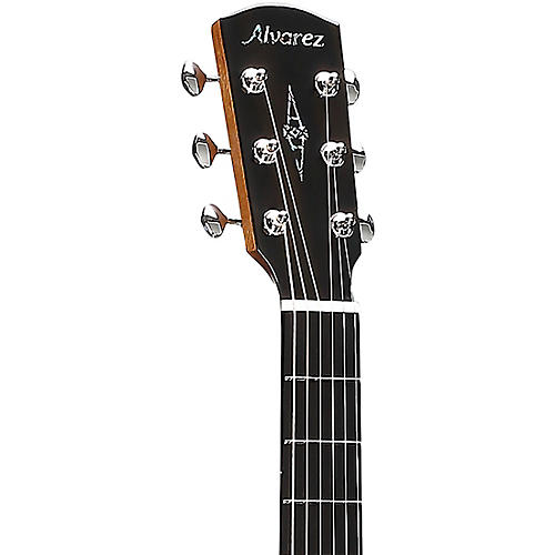 Alvarez LF70e Herringbone Laureate Series Folk-OM Acoustic-Electric Guitar Blacktop - musicians--Friend