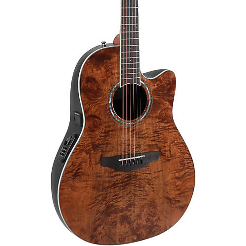Ovation CS24P Celebrity Series Traditional Plus Mid-Depth Acoustic-Electric Guitar Nutmeg Burled Maple - musicians--Friend