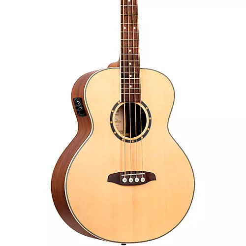 Ortega D7E 4-String Acoustic/Electric Bass Guitar Satin Black - musicians--Friend