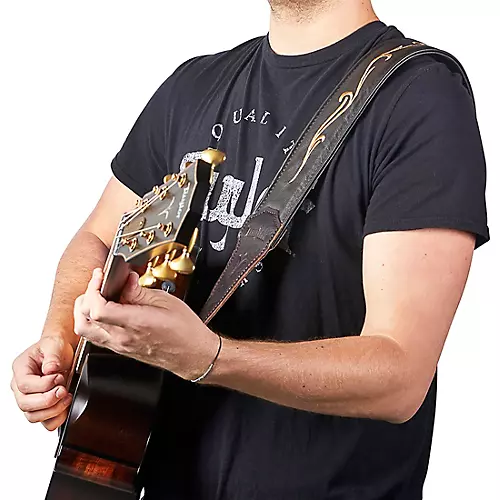 Taylor Spring Vine Leather Guitar Strap Brown 2.5 in. - musicians--Friend