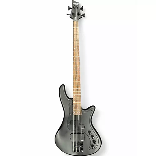 Used Schecter Guitar Research Stiletto Stealth-4  Black Electric Bass Guitar Black - musicians--Friend