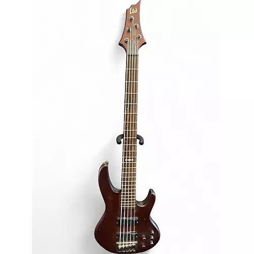 Used ESP LTD D5 5 String Natural Satin Electric Bass Guitar Natural Satin - musicians--Friend